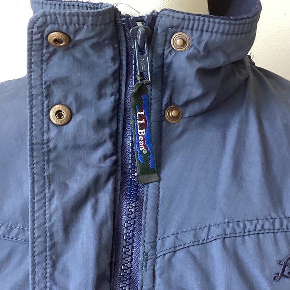 L.L. Bean Petite Fleece Lined Windbreaker with Removable Hood - Blue - SP - Picture 8 of 11